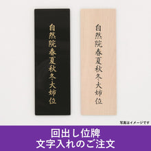 画像をギャラリービューアに読み込む, 回出し位牌 書き文字代